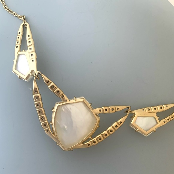 ALEXIS BITTAR Ms Havisham Starlight Mosaic Tile Gold White Pearlescent Necklace - Picture 5 of 12